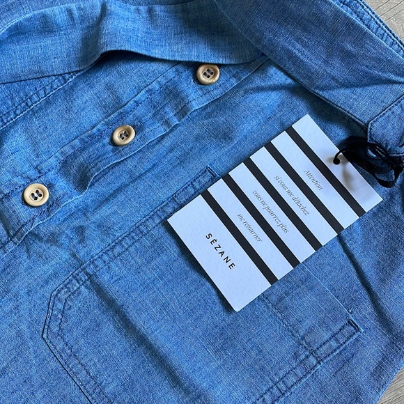 NWT Sezane Chambray Button Down Denim Skirt. Size 36. - Picture 5 of 6